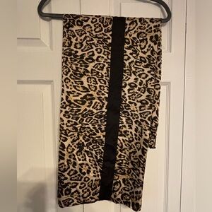 INC International Concepts Leopard Wide Leg Pants with Black Stripe